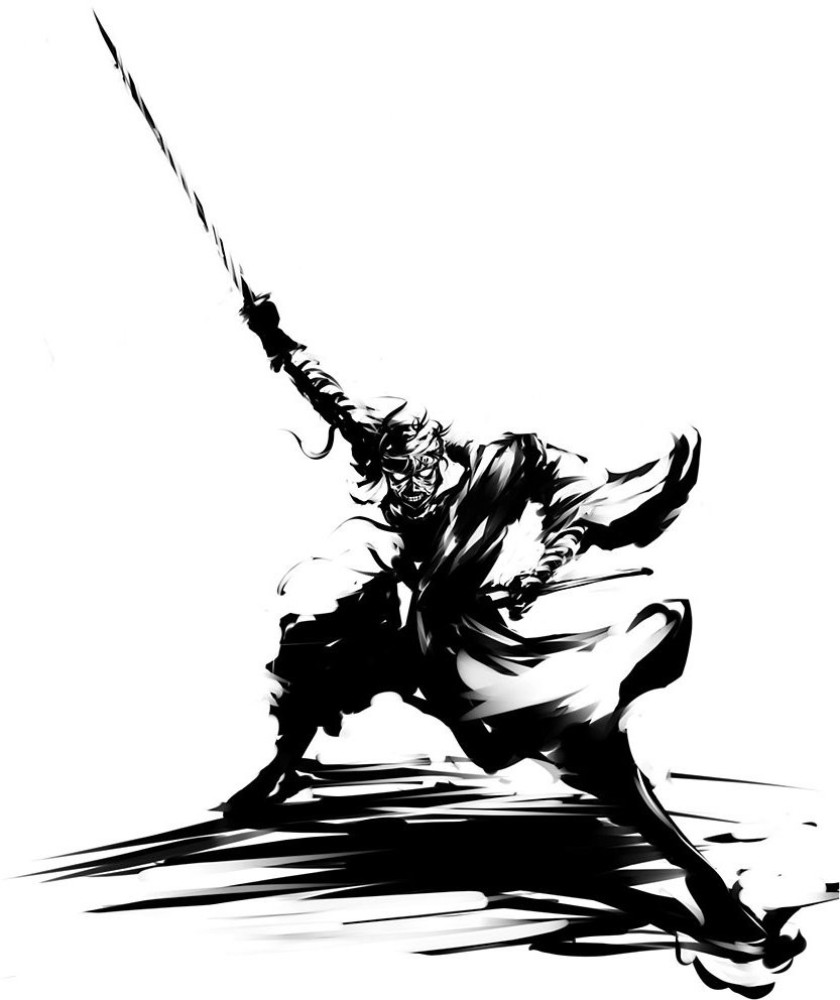 Athahdesigns Anime black-and-white -grayscale-monochrome-mummy-rurouni-kenshin-samurai-shishio-makoto-swords- warriors-white-Wallpaper Paper Print - Animation & Cartoons posters in  India - Buy art, film, design, movie, music, nature and educational ...