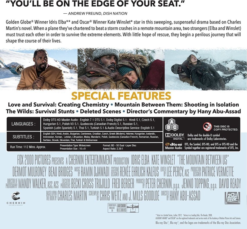 The Mountain Between Us blu ray Price in India Buy The Mountain