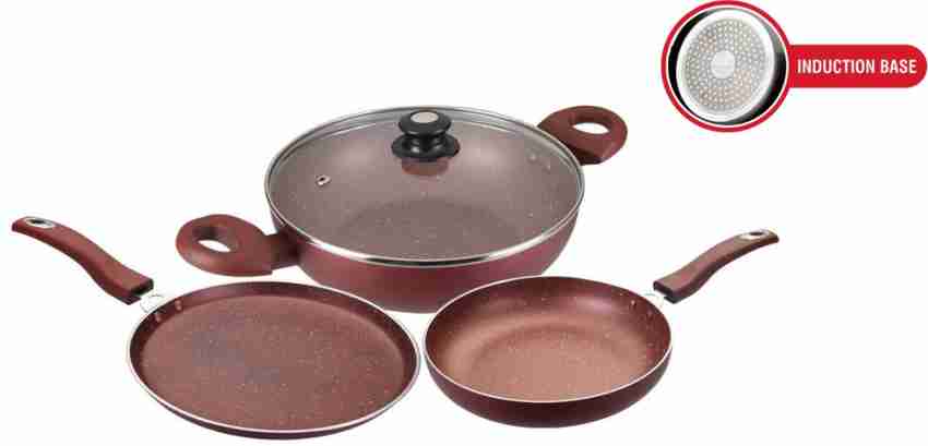 Usha Shriram 3 Piece Set, Non Stick Tawa, Non Stick Kadai