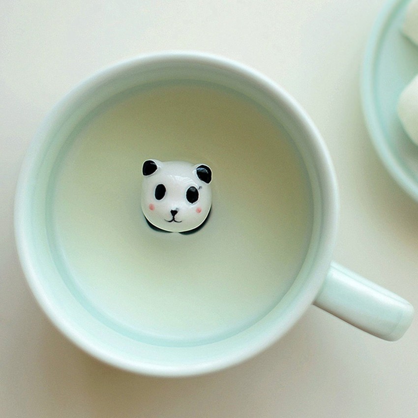 3D Novelty Pottery Coffee Cup Ceramic Animal Cute Pandas Gift