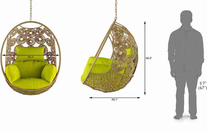 Urban Ladder Kyodo Swing Chair With Long Chain Colour green