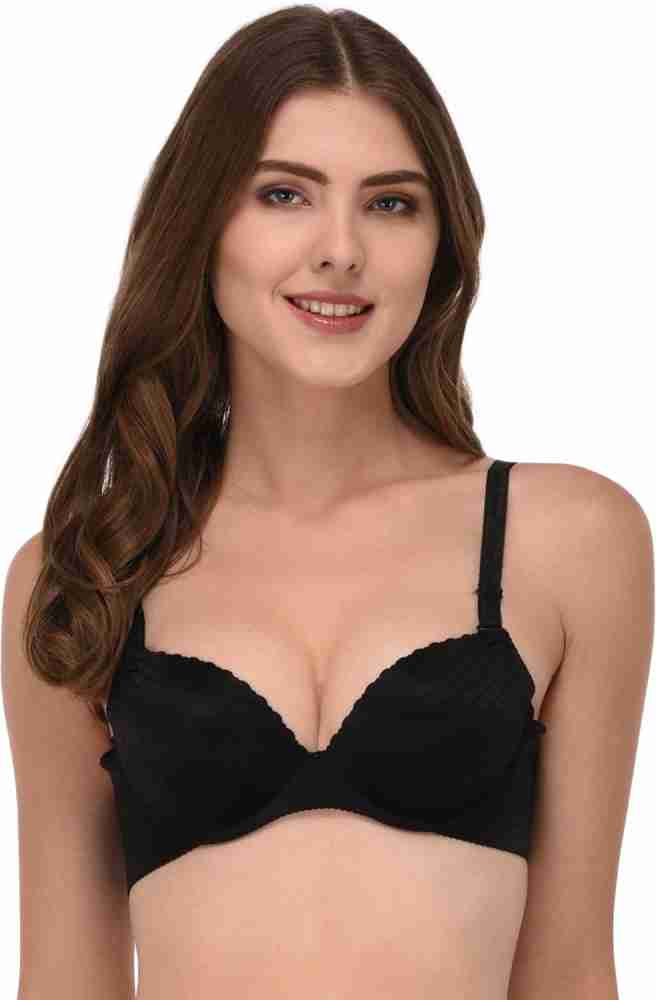 Quttos BEAUTIFUL LUXURY SILK BRA Women Push-up Heavily Padded Bra - Buy  Black Quttos BEAUTIFUL LUXURY SILK BRA Women Push-up Heavily Padded Bra  Online at Best Prices in India