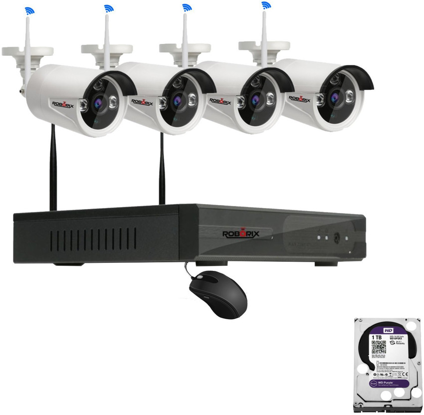 ROBORIX 4 Camera 2MP 1080p wireless WiFi CCTV Security Kit