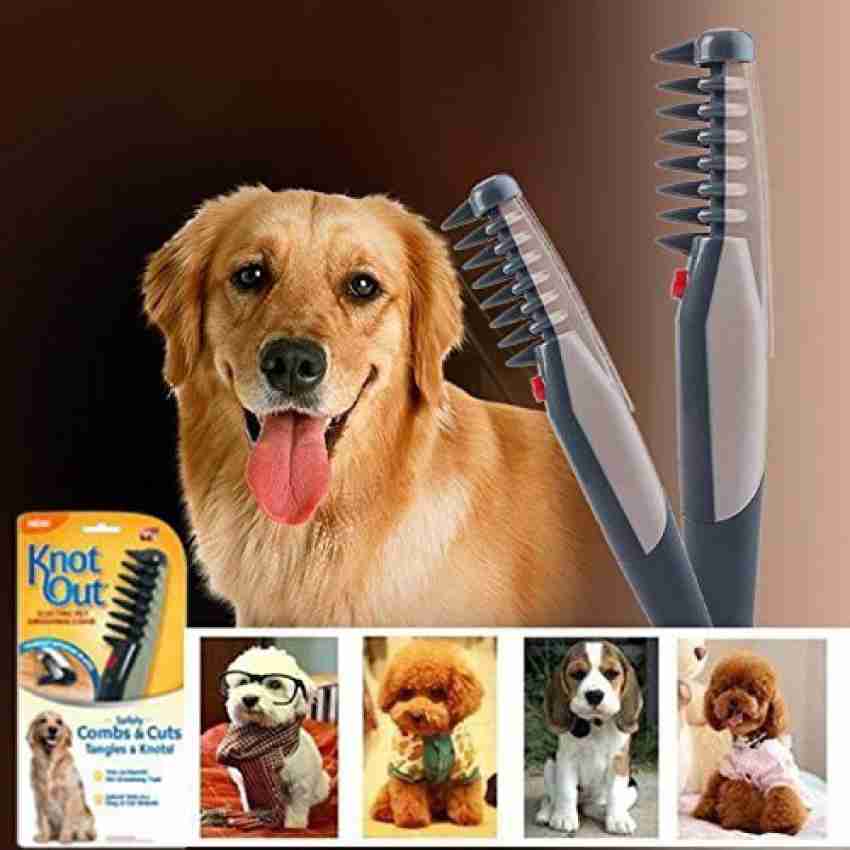 Dog brush that cuts out outlet knots