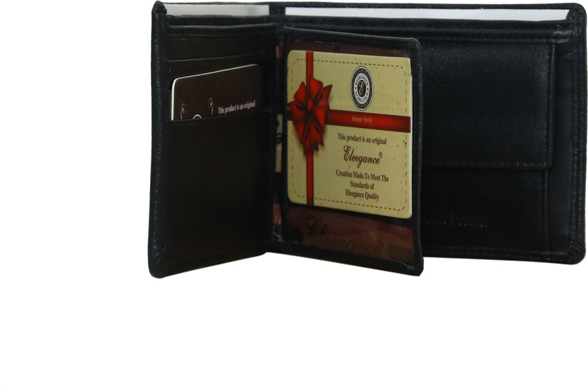 Eleegance Men Black Genuine Leather Wallet Black Price in India Flipkart
