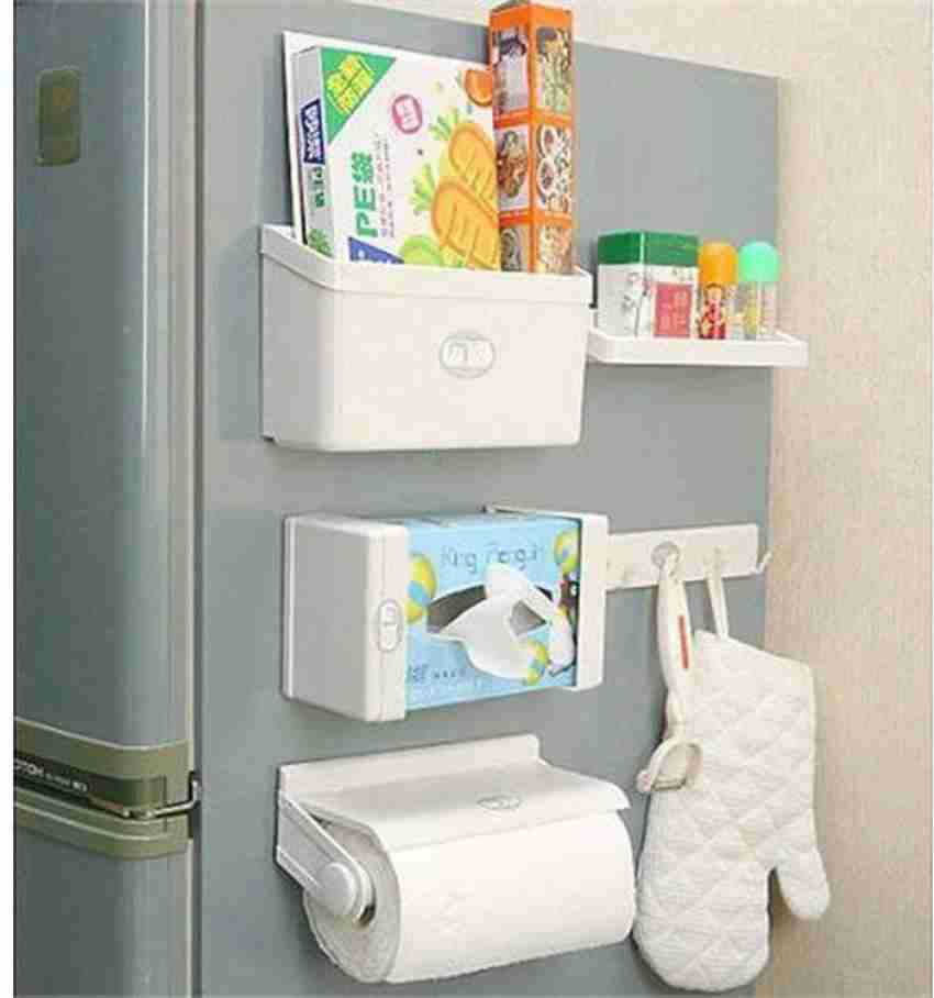 ABS Side Storage Rack Organizer Adjustable Refrigerator Shelf