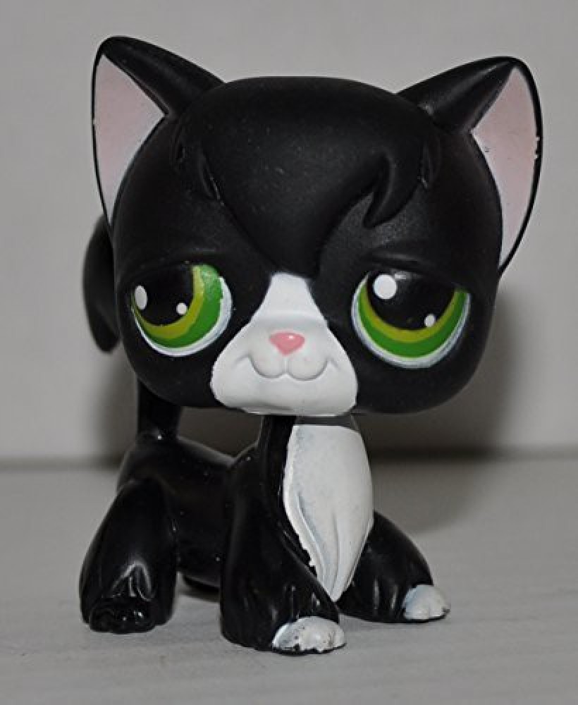 6.5 inches black long-haired cat puppet deals with green eyes, Plush Toy