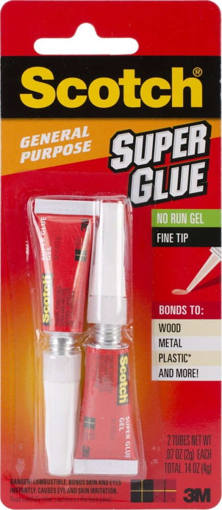Scotch General Purpose Super Glue Gel, 0.07 oz. each, 2 Pack 