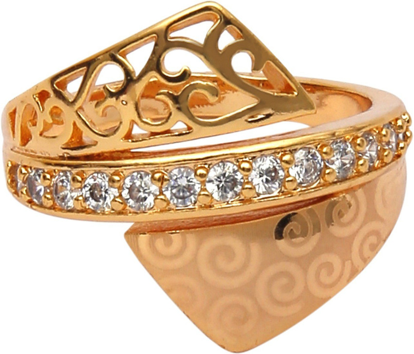 ARCHIES Beautiful Single Stone line Alloy Cubic Zirconia Gold Plated Ring Price in India Buy ARCHIES Beautiful Single Stone line Alloy Cubic Zirconia Gold Plated Ring Online at Best Prices in