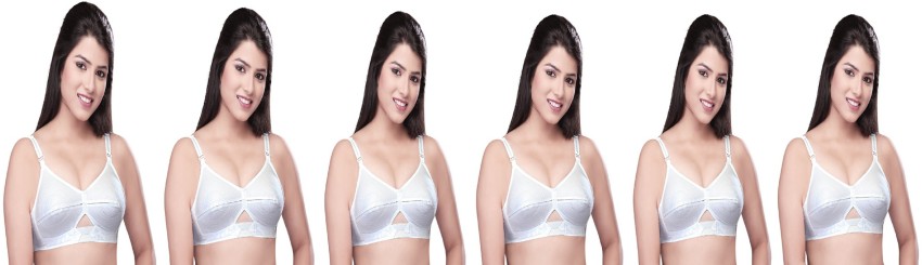 Buy Paris Beauty Chander Kiran Full Cup Hosiery Bra for Women Pack of 3  White at