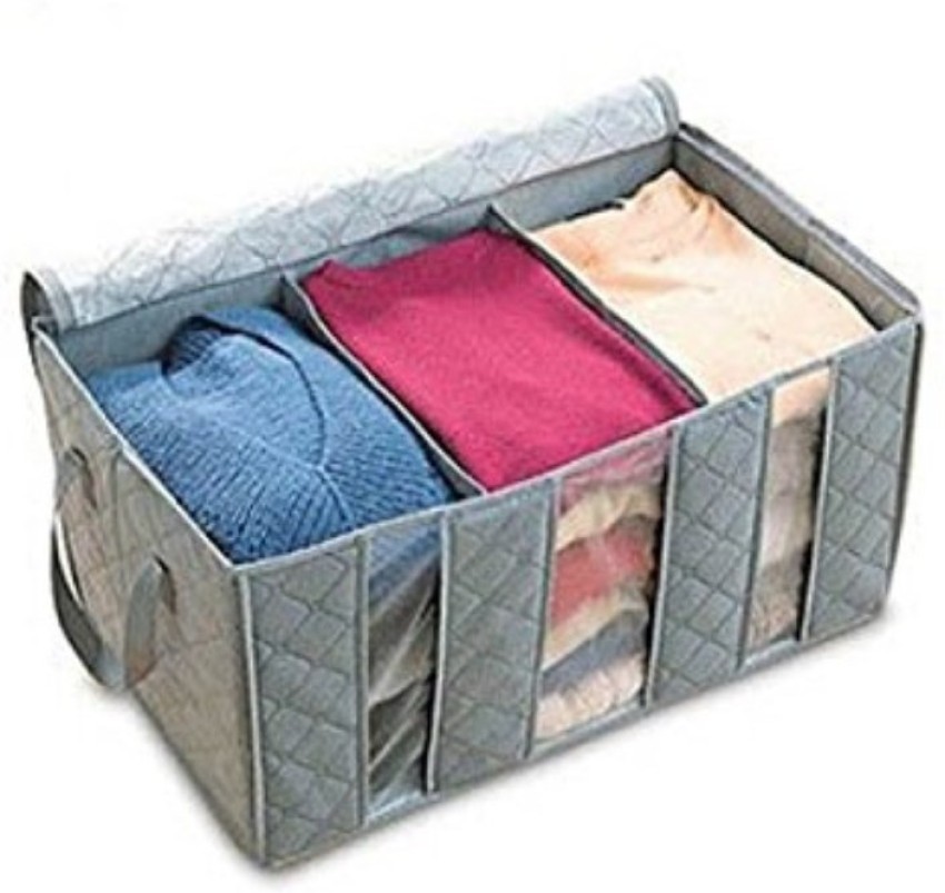 Clothes Storage Bags Organizers, 4Pcs Closet Storage Organizers Large  Capacity Blanket Storage Bags for Clothes, 3 Layer Foldable Fabric Closet  Organizers for Bedding, Blankets 