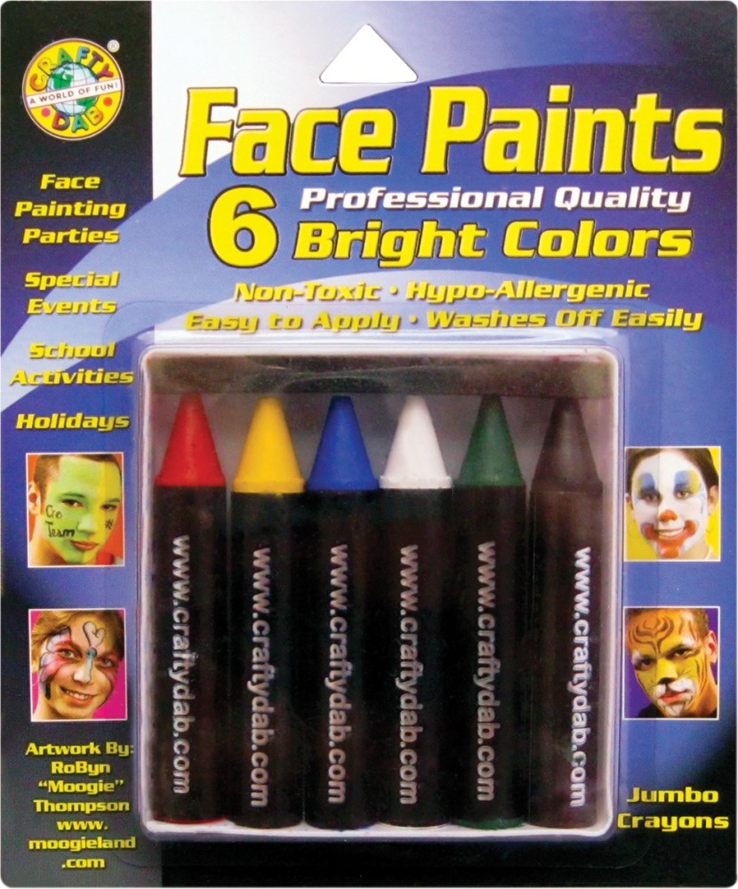 Face Paint Jumbo Crayons 6 Pkg