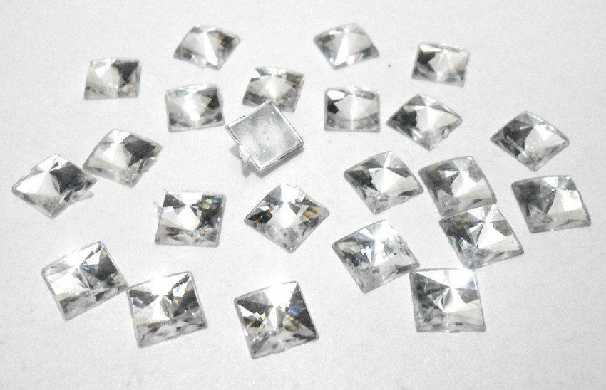 GOELX Kundan Stones Square Shaped for Crafts Jewelry Making Decorations etc. Pack Of 200 Stones Silver Kundan Stones Square Shaped for Crafts Jewelry Making Decorations etc. Pack Of 200 Stones