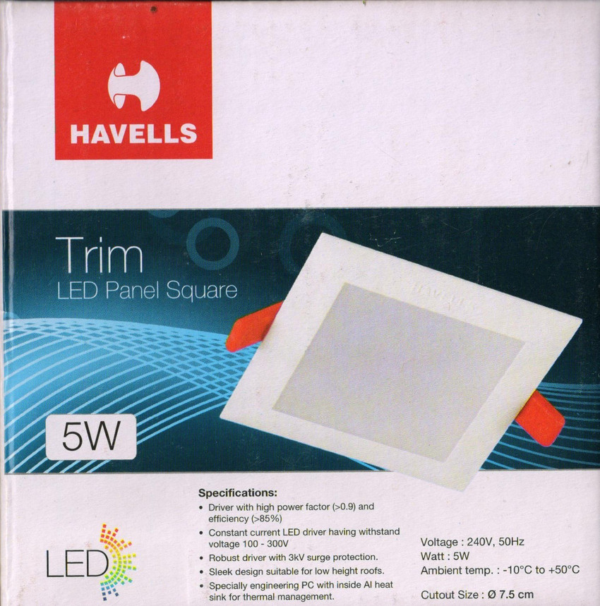 HAVELLS trim 5w square yellow led ceiling panel pack of 04 Recessed Ceiling Lamp Price in India Buy HAVELLS trim 5w square yellow led ceiling panel pack of 04 Recessed Ceiling Lamp online