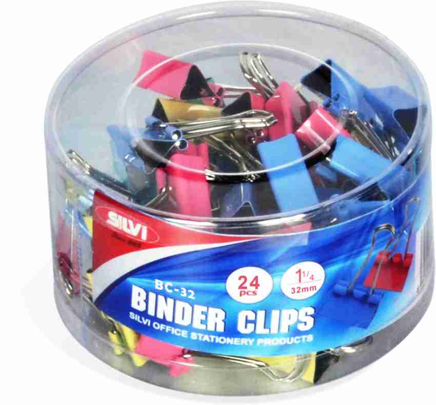 Hemi Colour Binder Clips -19mm,48 Pcs 19mm 48 pcs Steel & Plastic Binder  Clips