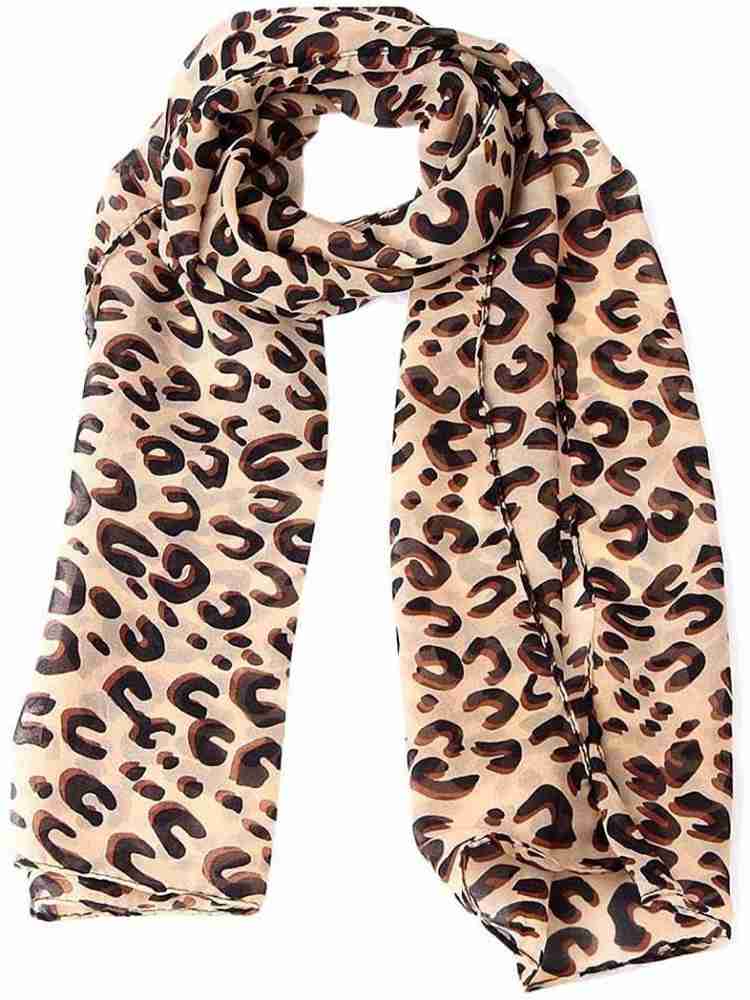 Fashion classic Brown Leopard Print Scarf, large size chiffon