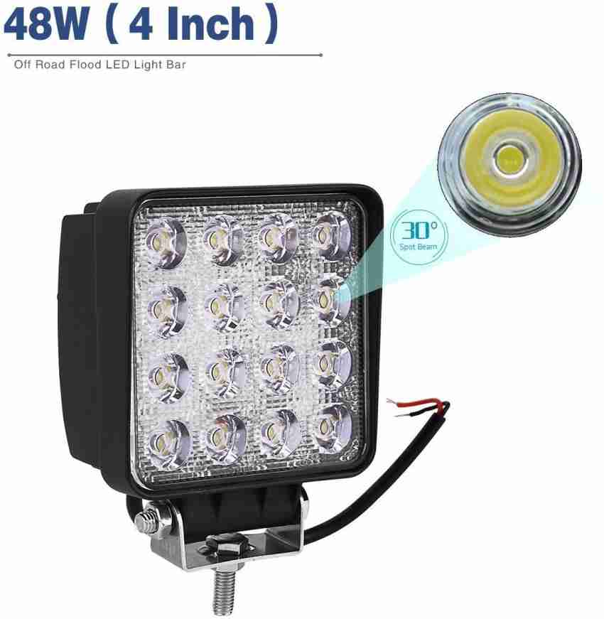 AutoSun LED Light Bar 4inch 48W Square LED Pod Waterproof Light