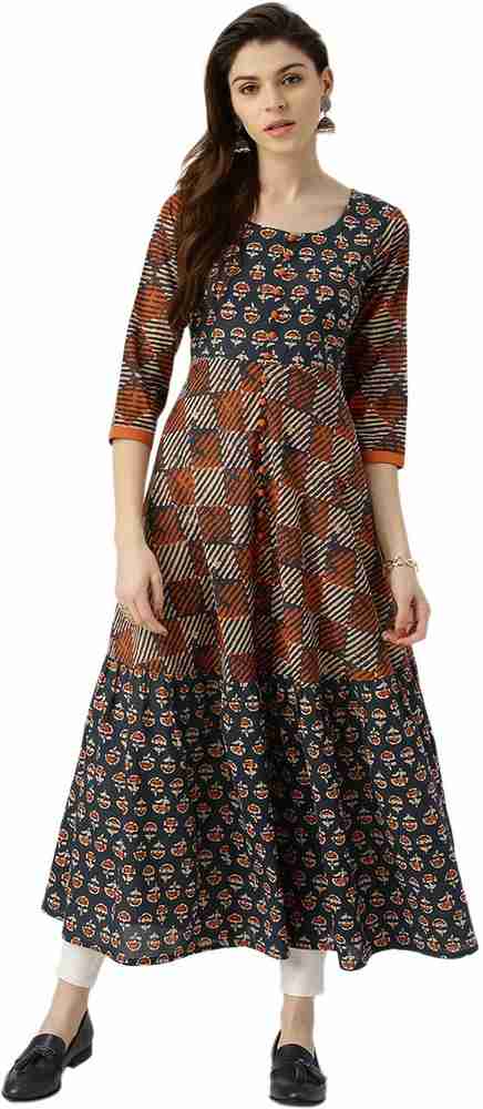 LIBAS Women Abstract Anarkali Kurta Buy Multicolor LIBAS Women Abstract Anarkali Kurta Online at Best Prices in India Flipkart