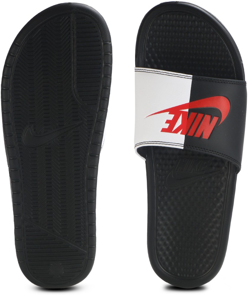 White black nike slides hot sale