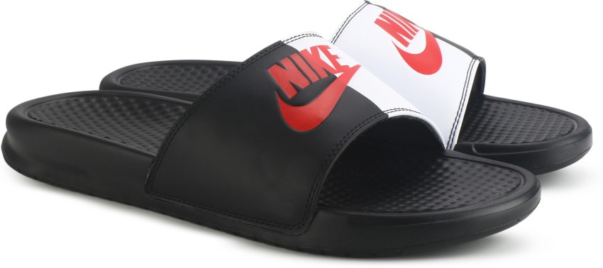 Nike benassi slides discount red white and blue