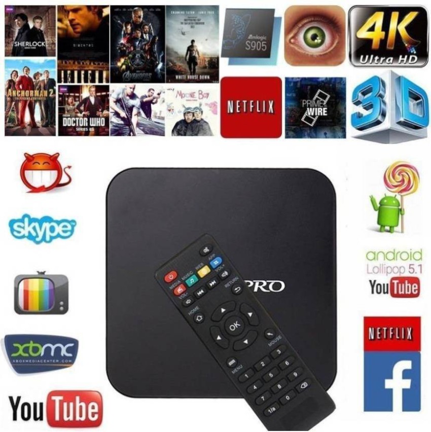 Smart Tv Box Wifi Home Media Player Hd Digital With Remote Control