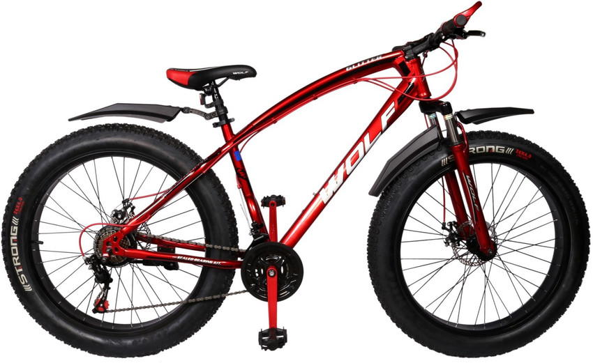 Wolf Glitter 26x4.0 Dual Disc \u0026 Suspension FAT Bike For Adults Red 26 T  Mountain/Hardtail Cycle Price in India - Buy Wolf Glitter 26x4.0 Dual Disc  \u0026 Suspension FAT Bike For Adults