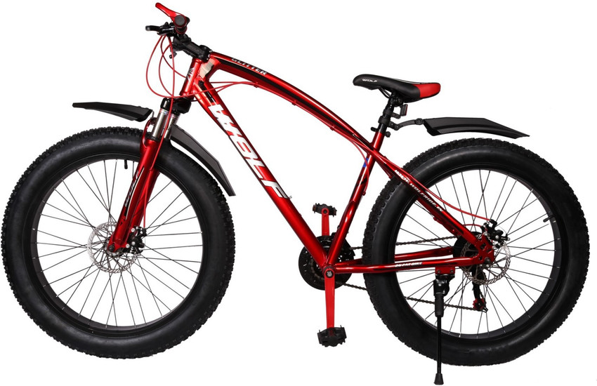 Wolf Glitter 26x4.0 Dual Disc Suspension FAT Bike For Adults Red 26 T Mountain Hardtail Cycle Price in India Buy Wolf Glitter 26x4.0 Dual Disc Suspension FAT Bike For Adults