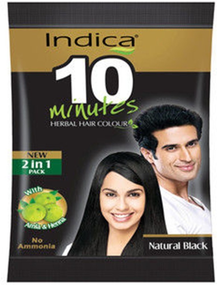Indica 10 Minutes Powder Hair Color with Multi herbs (Natural Black) 1 —  CavinKart