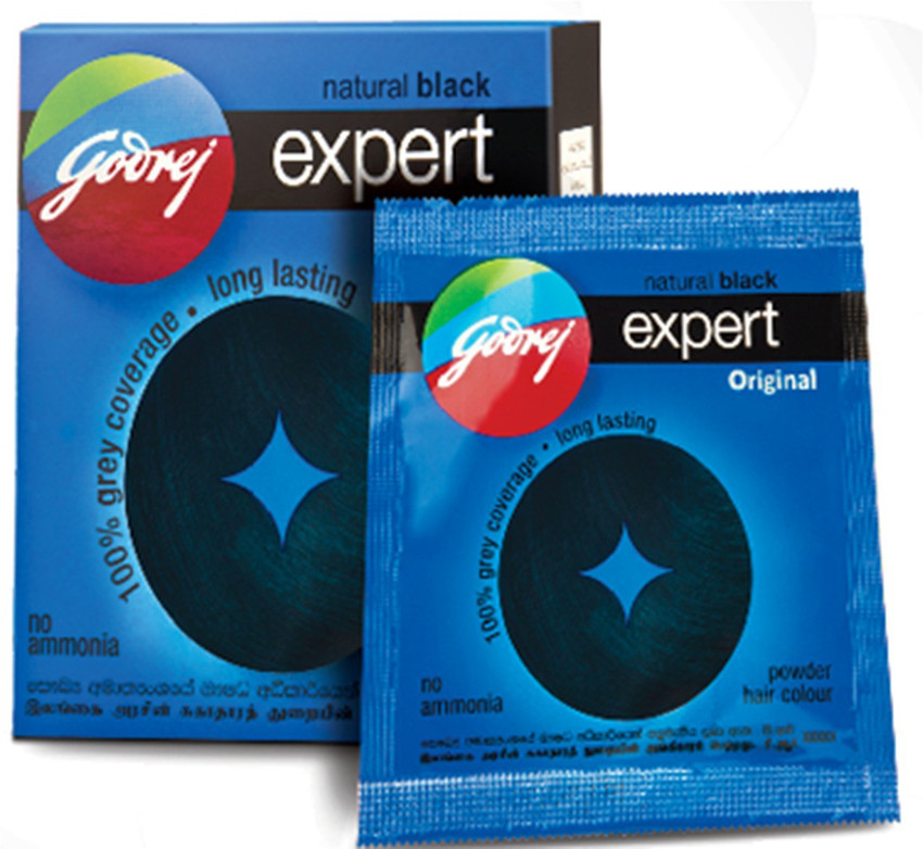 Godrej Natural Black Expert Powder Hair Colour Pack of 8