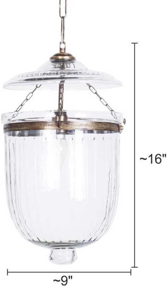 Cut Glass Bell Jar Hanging Lantern