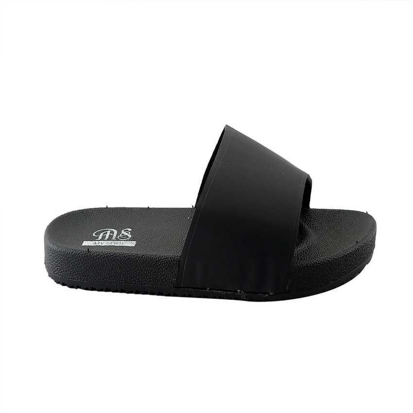 Plain black deals men's slides