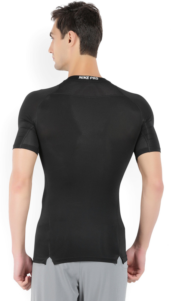 NIKE Solid Men Round Neck Black T Shirt Buy BLACK WHITE WHITE