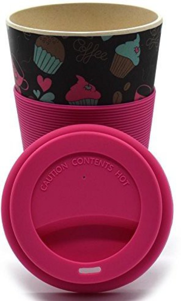 Travel Coffee Mug Eco-Friendly Bamboo Fiber Coffee Cup Silicone Ring Lid