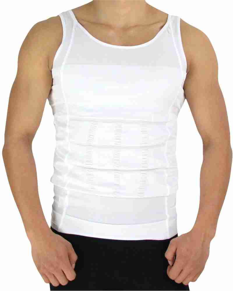 MENS SLIMMING BODY SHAPER BELLY CHEST COMPRESSION VEST GIRDLE T-SHIRT TANK  TOP