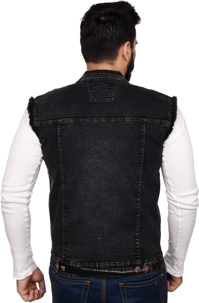 Half sleeve denim on sale jacket