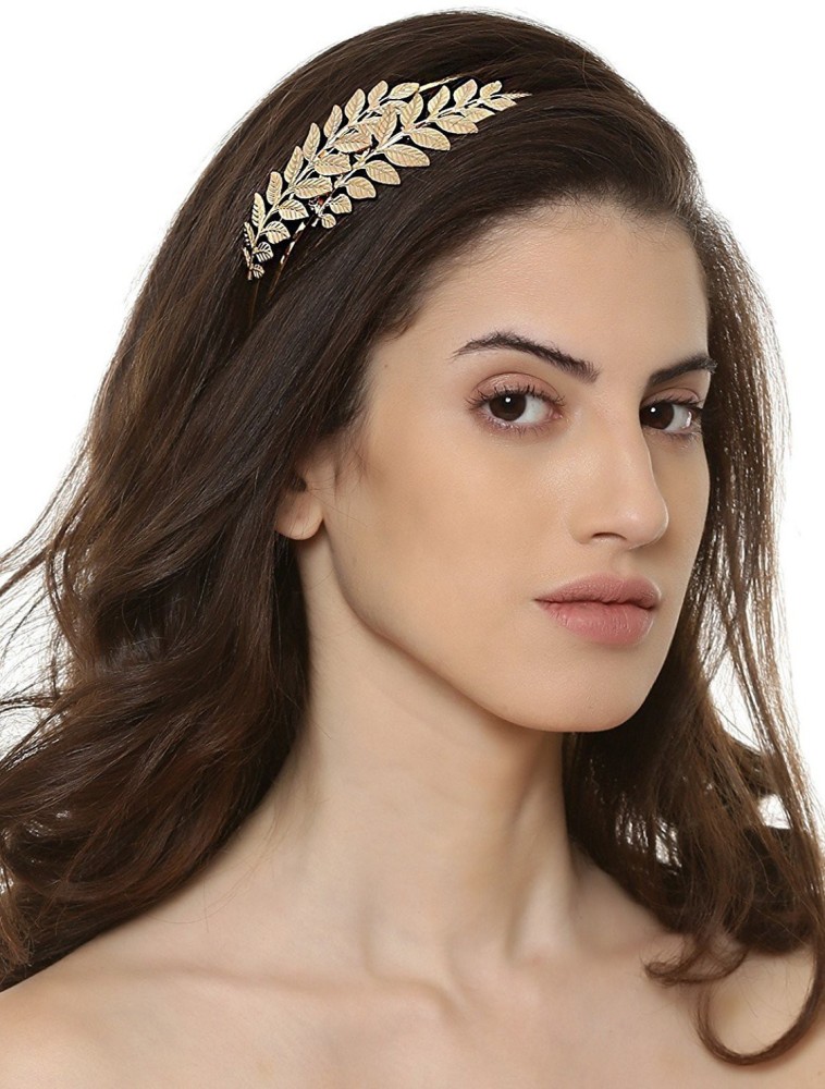 Gold Headband Wedding Guest Hair Band Thin Headband Flower Headband wi –  QueenMee Accessories