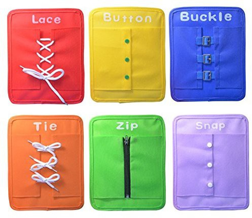 Zip button buckle and tie toy top