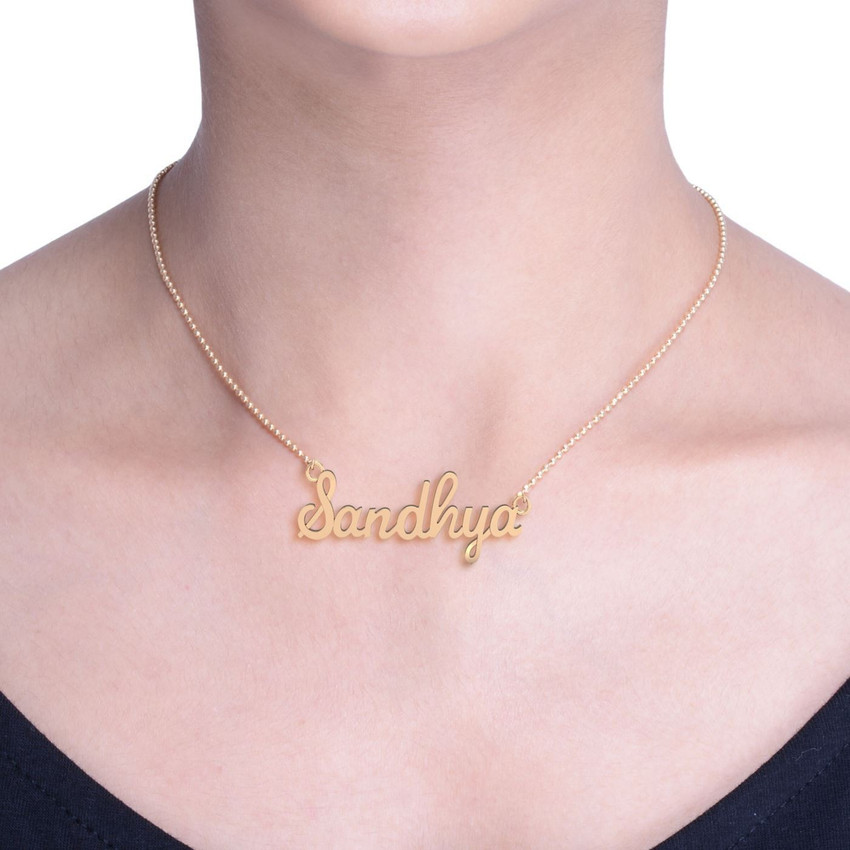 KUBERBOX Sandhya Gold Name 18kt Yellow Gold Pendant Price in India