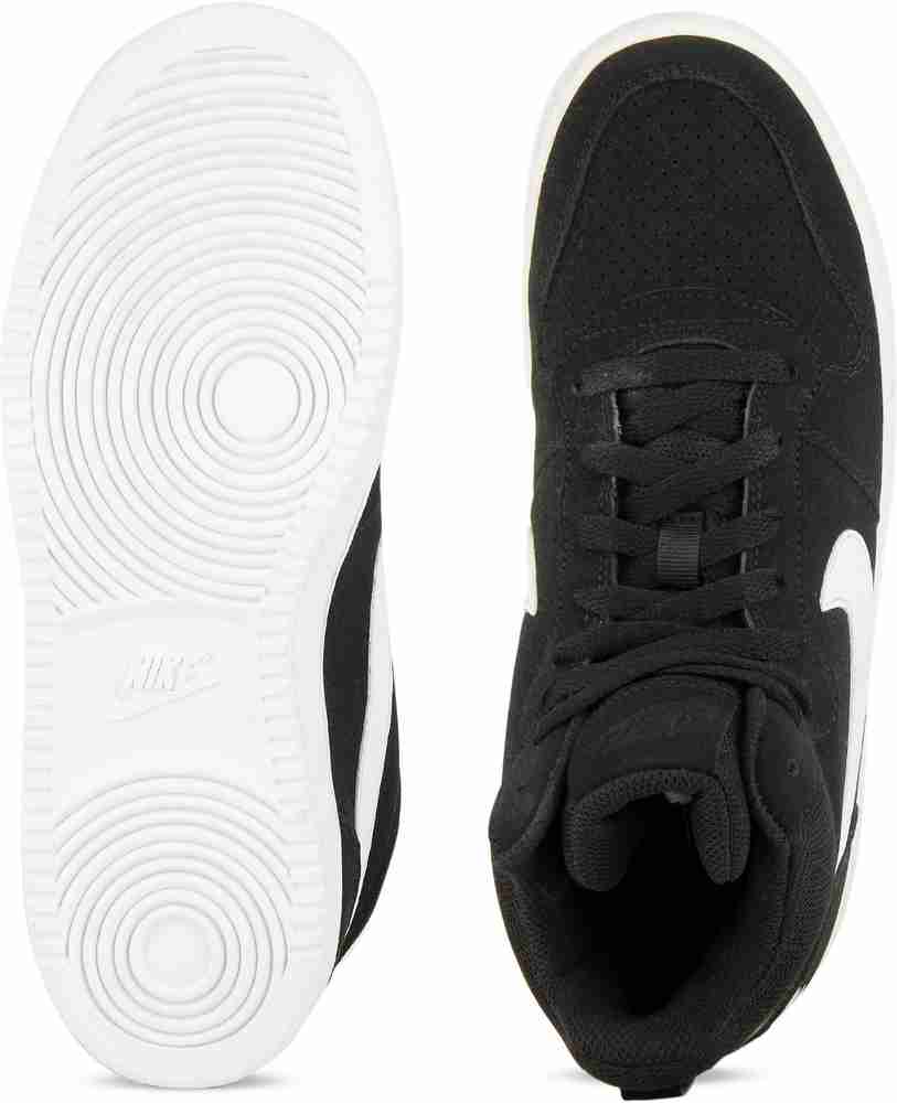 NIKE Court Borough Mid Mid Sneakers For Men Buy BLACK WHITE