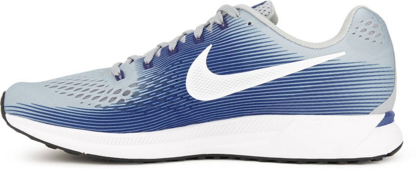 NIKE AIR ZOOM PEGASUS 34 Running Shoes For Men Buy WOLF GREY WHITE RACER BLUE Color NIKE AIR ZOOM PEGASUS 34 Running Shoes For Men Online at Best Price Shop Online for