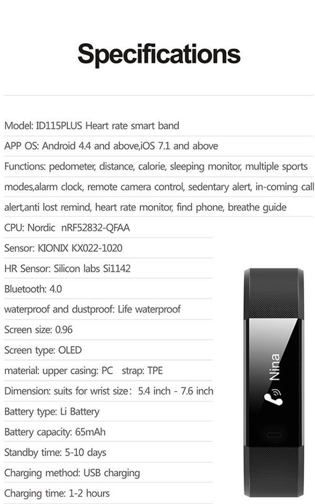 Iwear id115 plus hr Fitness Smart Band Price in India Buy Iwear id115 plus hr Fitness Smart Band online at Flipkart