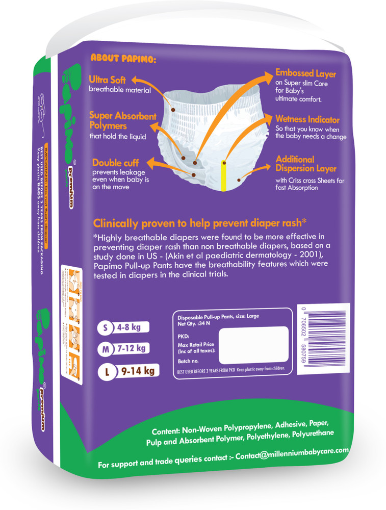 Papimo Pant Papimo Premium Baby Care Diaper Pants Large Size Baby