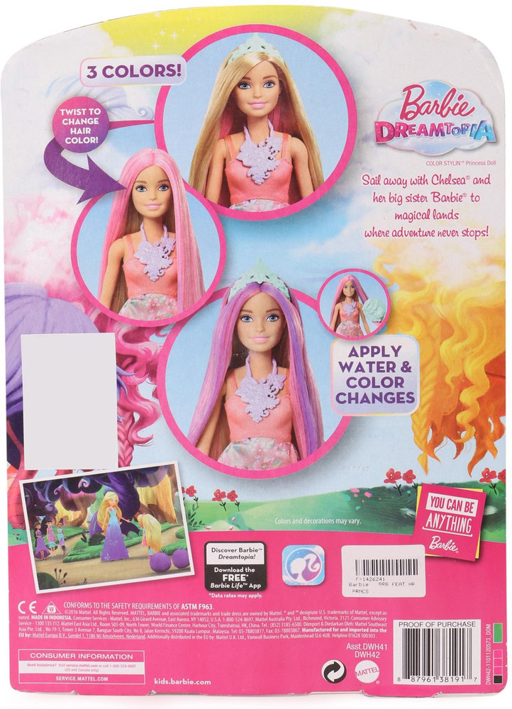 Barbie dreamtopia color stylin princess sale