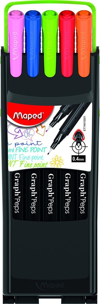 Maped Graph'Peps 0.4mm Fine Felt Tipped Pens, Pack of 20