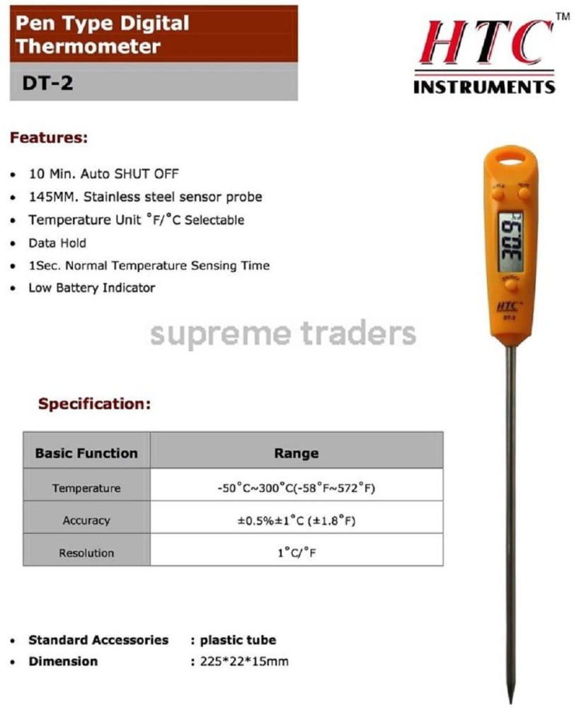 Probe Thermometers Htc Pen Type Digital Thermometer With Auto