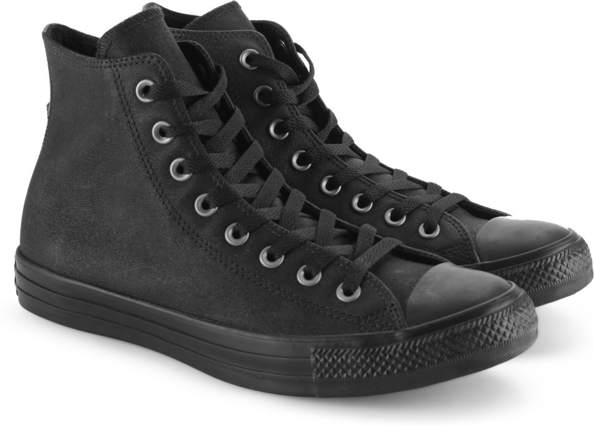 Full black on sale leather converse