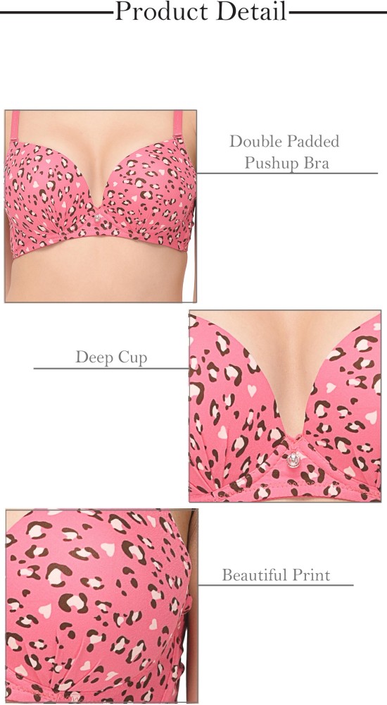 Quttos LEOPARD PRINT PADDED AND WIRED PUSH-UP PLUNGE BRA Women Push-up  Heavily Padded Bra - Buy Quttos LEOPARD PRINT PADDED AND WIRED PUSH-UP  PLUNGE BRA Women Push-up Heavily Padded Bra Online at