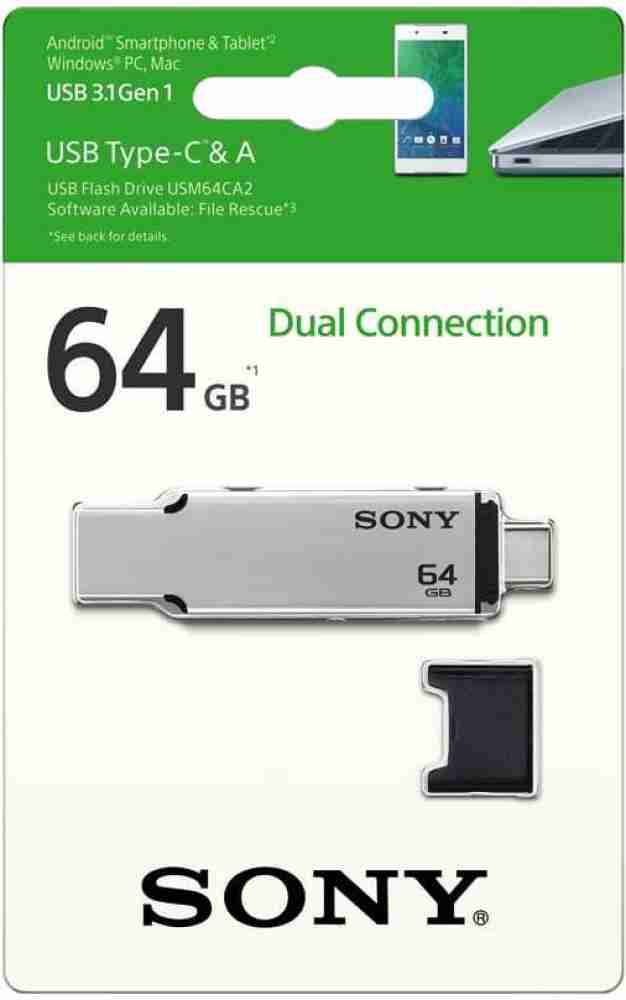Pendrive USM64CA1 64GB SONY USB TYPE-C & TYPE-A (USB 3.1)