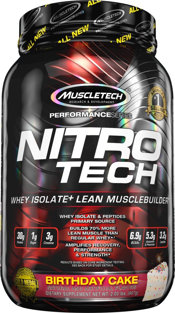 Muscletech Nitro-Tech Whey Protein Birthday Cake 907g | Catch.com.au