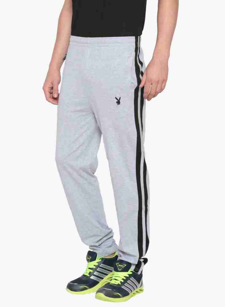 PLAYBOY Solid Men Grey Track Pants Buy PLAYBOY Solid Men Grey